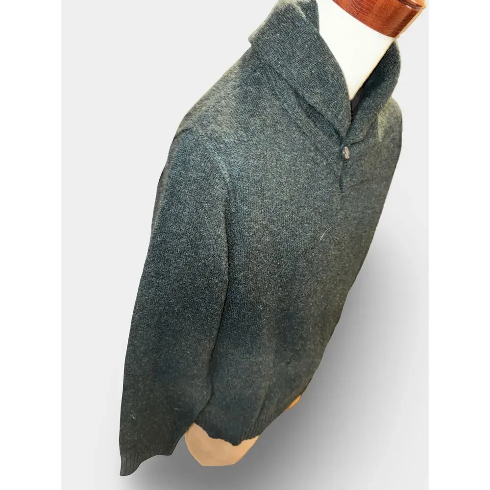 Vintage 90s J.Crew Dark Green 100% Lambswool Sweater Large‎